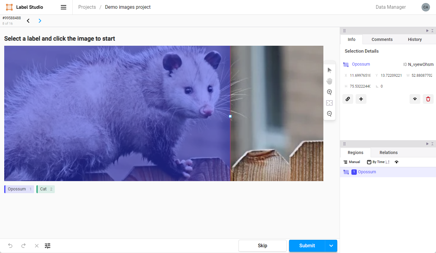 Screenshot of Label Stream